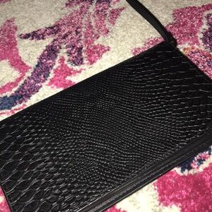 Black Snake Print Crossbody Bag